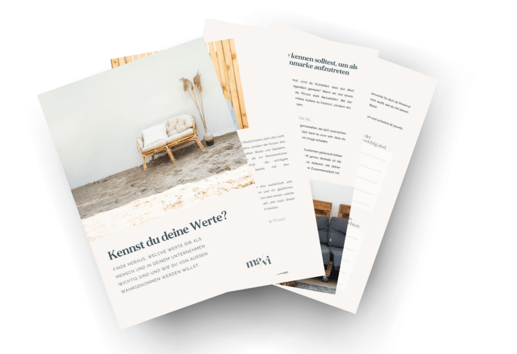 Were-Guide: Wie gut kennst du deine Werte? Mockup von MAVI Concepts - Designstudio by Katharina | Brand Design | Webdesign | Grafikdesign